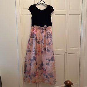 Long Dress - Navy Top/Floral Skirt